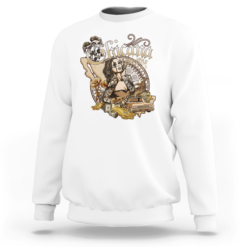 Chicana Mexico Cholo Mexican American Latina Sweatshirt - Wonder Print Shop
