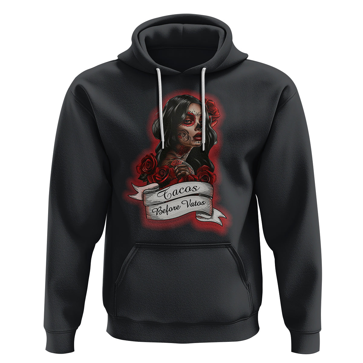 Tacos Before Vatos Chicana Chola Taco Lover Hoodie - Wonder Print Shop