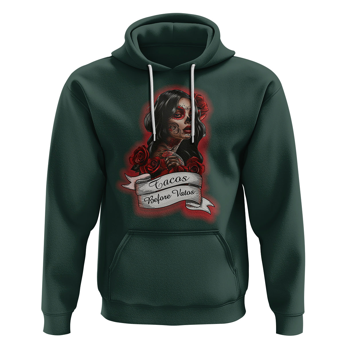 Tacos Before Vatos Chicana Chola Taco Lover Hoodie - Wonder Print Shop