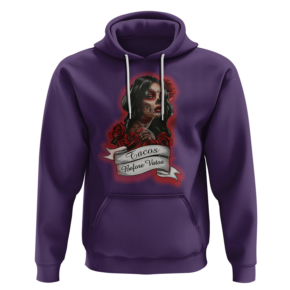 Tacos Before Vatos Chicana Chola Taco Lover Hoodie - Wonder Print Shop