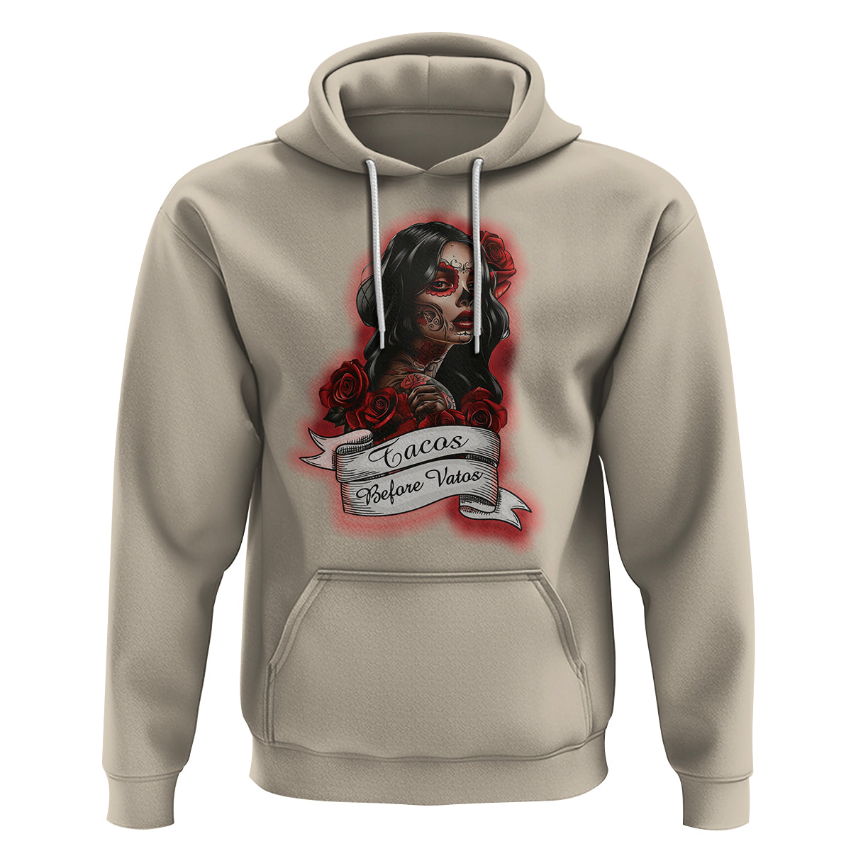 Tacos Before Vatos Chicana Chola Taco Lover Hoodie - Wonder Print Shop