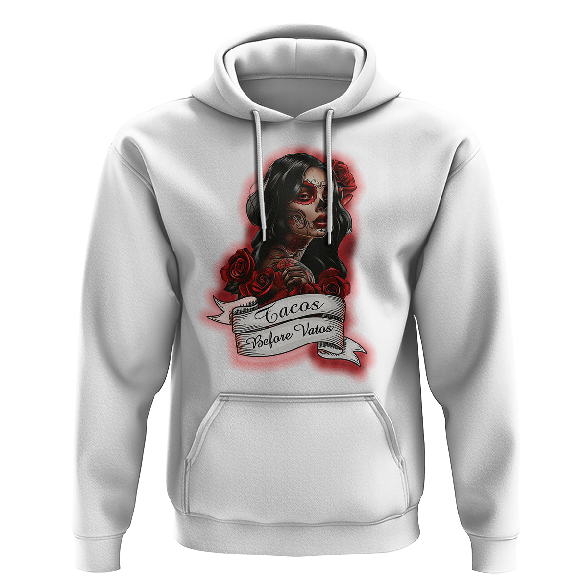 Tacos Before Vatos Chicana Chola Taco Lover Hoodie - Wonder Print Shop
