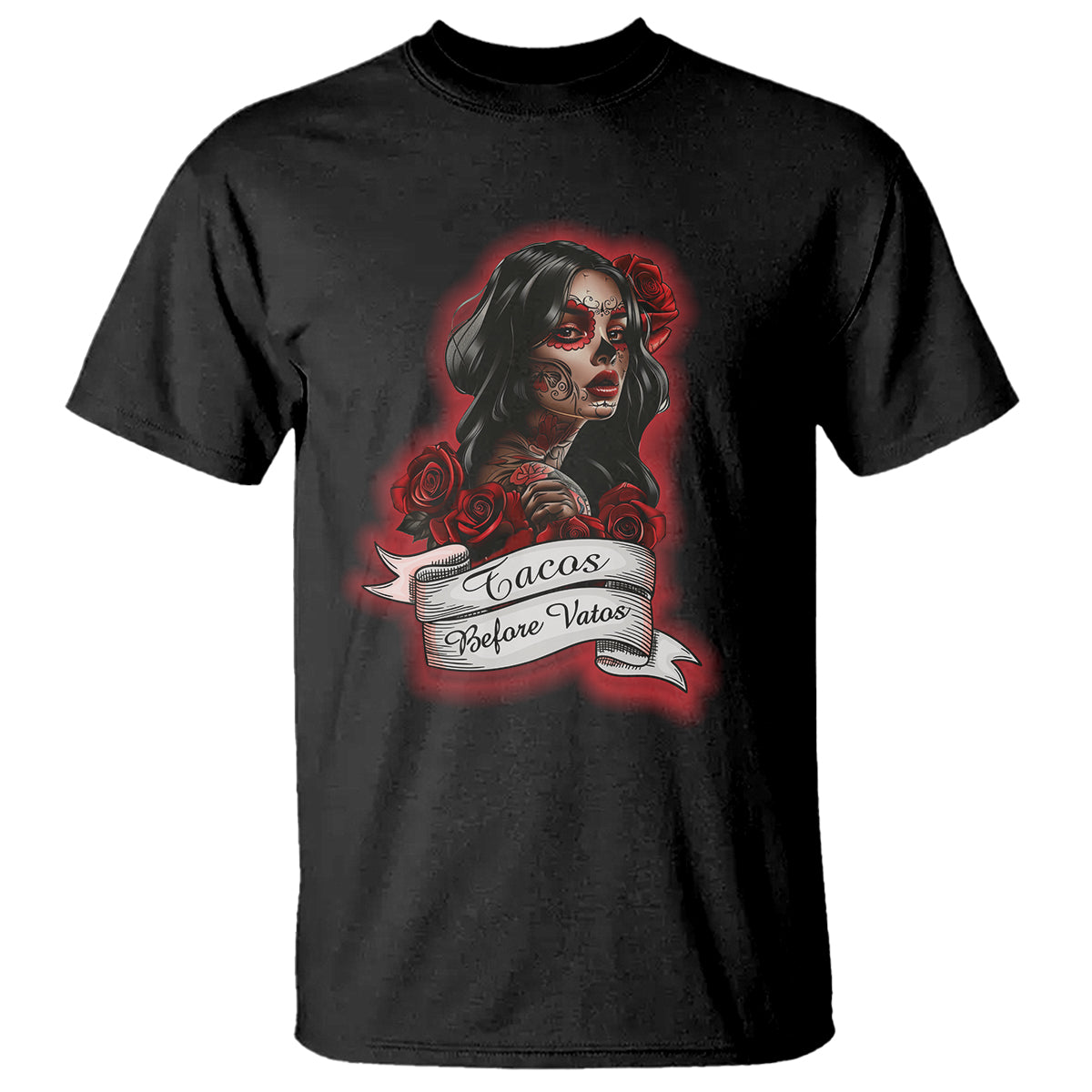 Tacos Before Vatos Chicana Chola Taco Lover T Shirt - Wonder Print Shop