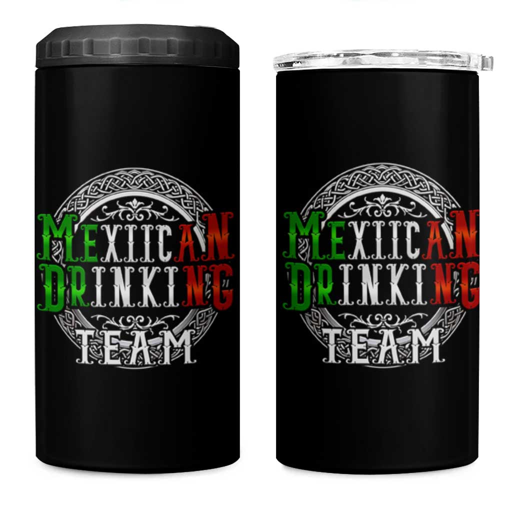 Mexican Drinking Team 4 in 1 Can Cooler Tumbler Funny Mexico Flag Beer Party