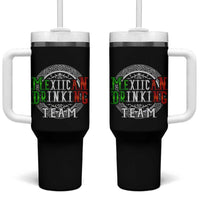 Mexican Drinking Team Tumbler With Handle Funny Mexico Flag Beer Party