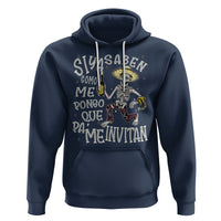 Funny Mexican Drinking Hoodie Si ya saben como me pongo pa' que me invitan Drunk Skeleton - Wonder Print Shop