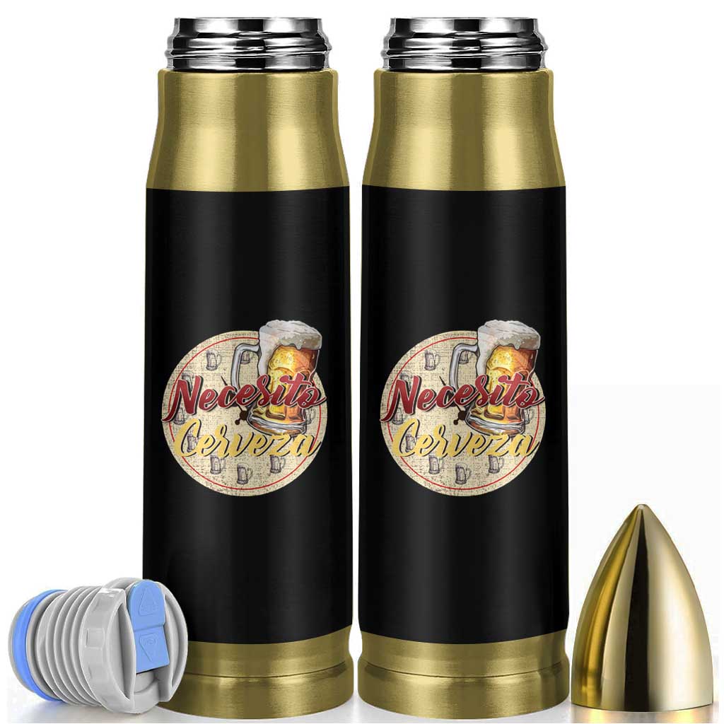 Mexican Drinking Bullet Tumbler Necesito Cerveza Mexico Beer Lover