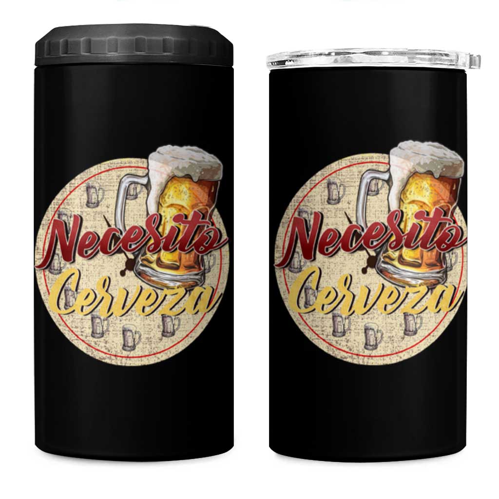 Mexican Drinking 4 in 1 Can Cooler Tumbler Necesito Cerveza Mexico Beer Lover