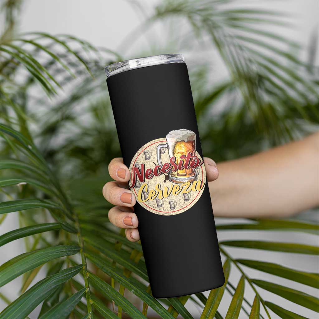 Mexican Drinking Skinny Tumbler Necesito Cerveza Mexico Beer Lover