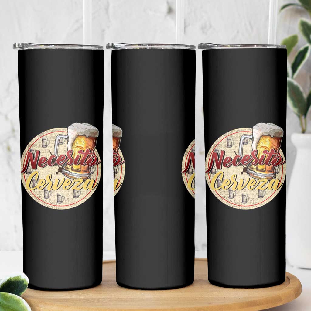 Mexican Drinking Skinny Tumbler Necesito Cerveza Mexico Beer Lover