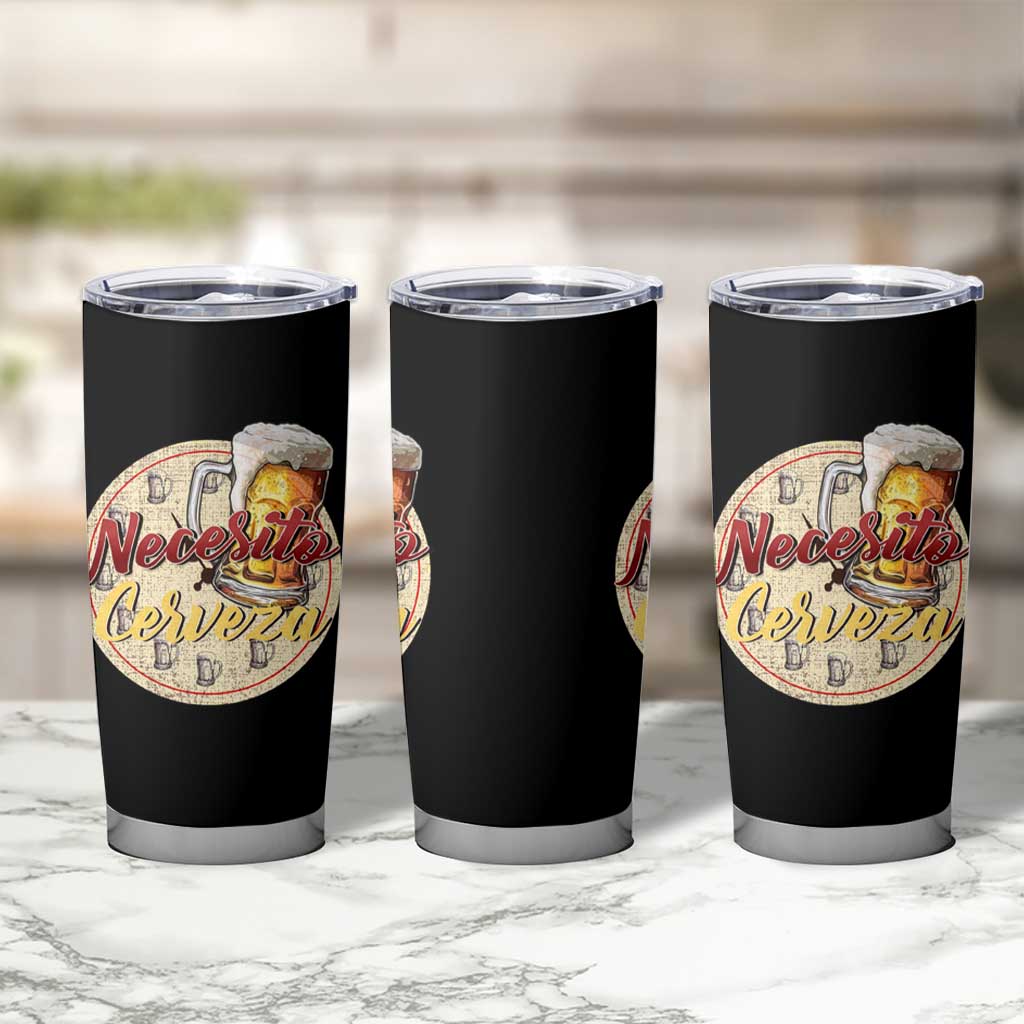 Mexican Drinking Tumbler Cup Necesito Cerveza Mexico Beer Lover