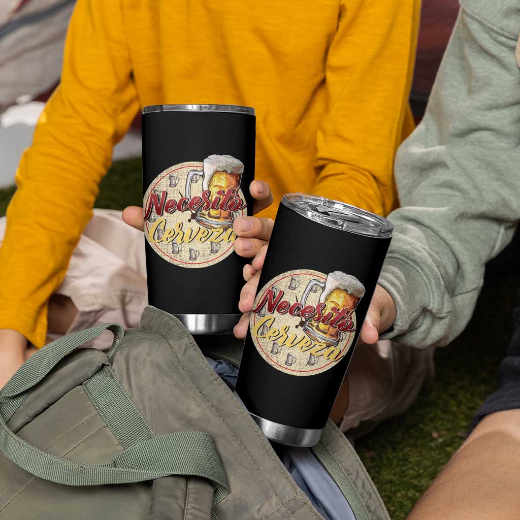 Mexican Drinking Tumbler Cup Necesito Cerveza Mexico Beer Lover