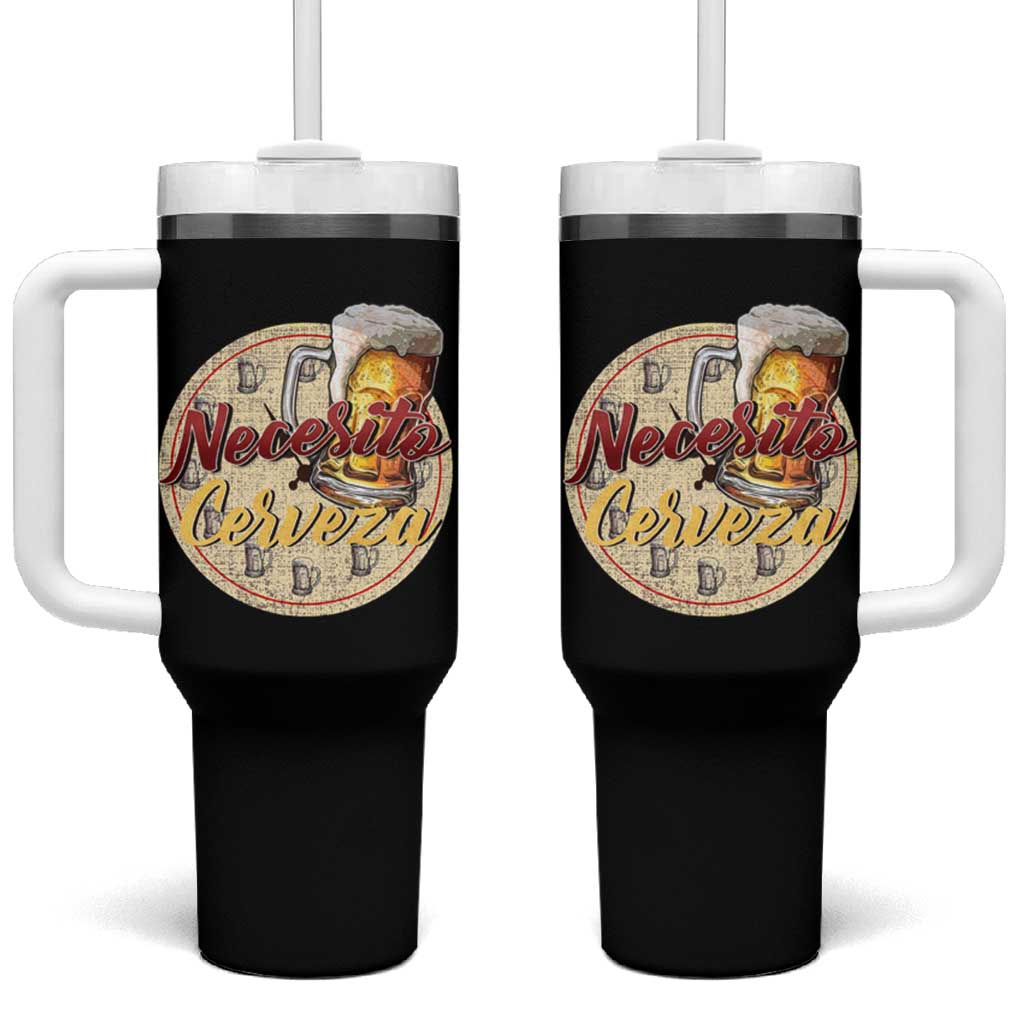 Mexican Drinking Tumbler With Handle Necesito Cerveza Mexico Beer Lover