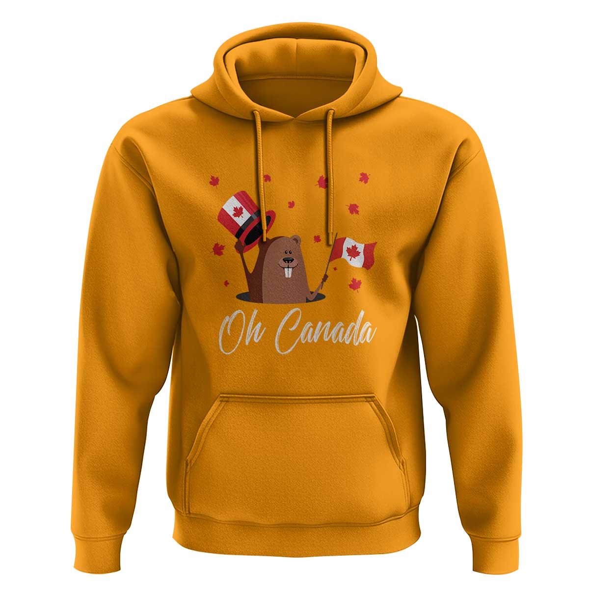Cute Groundhog Happy Canada Day Hoodie - Wonder Print Shop