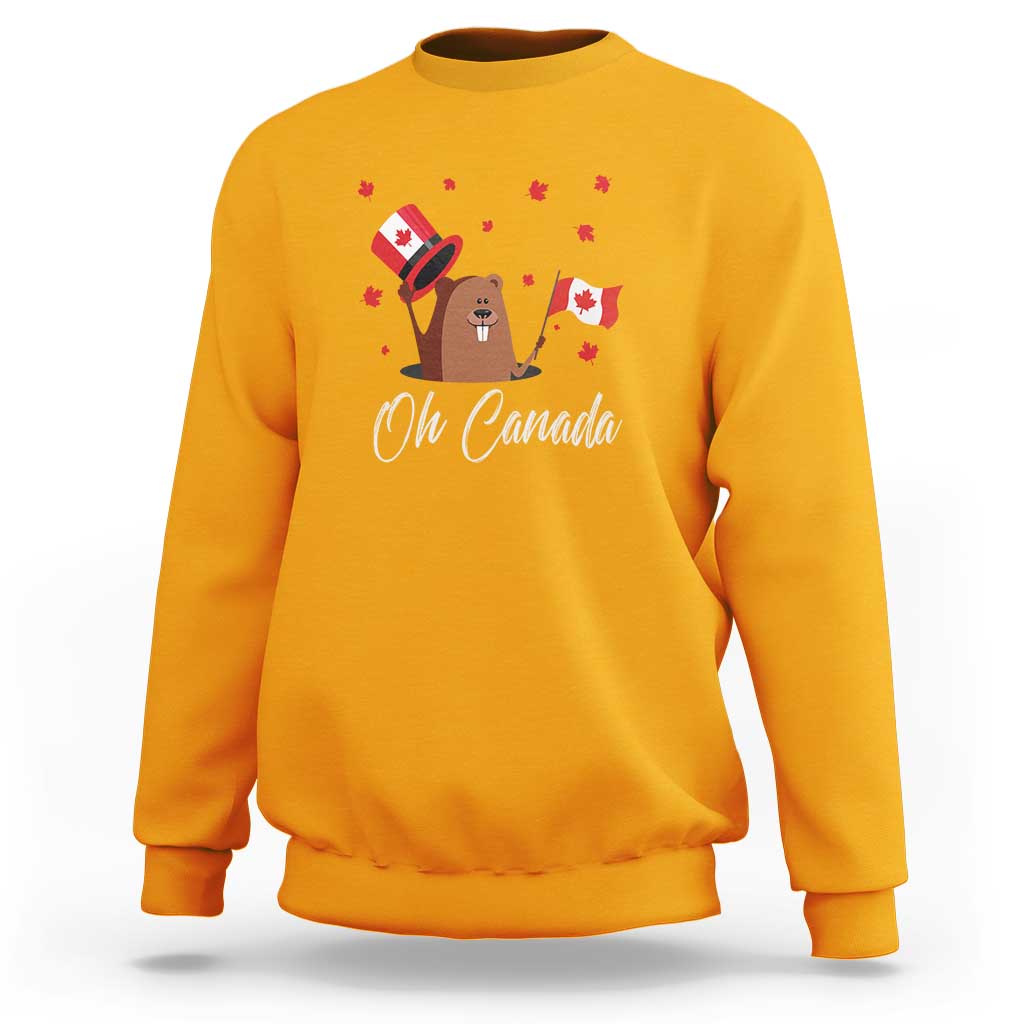 Cute Groundhog Happy Canada Day Sweatshirt - Wonder Print Shop