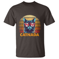 Canadian Cat Lover T Shirt Catnada Retro Cat Canada Flag Sunglass - Wonder Print Shop