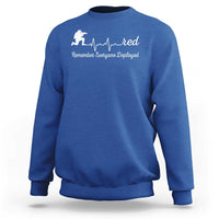 Red Friday Sweatshirt Remember Everyone Deployed Heartbeat - Wonder Print Shop