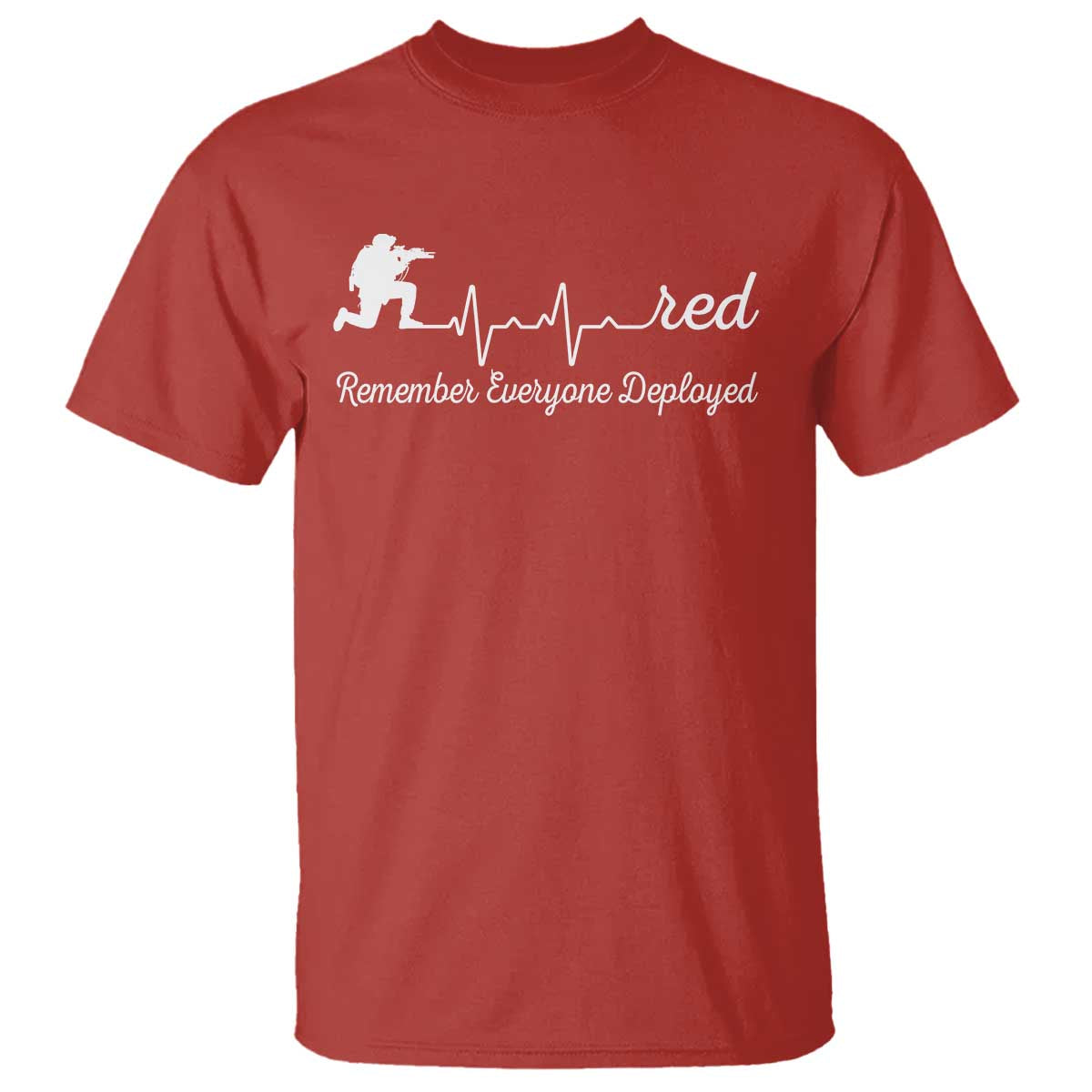 Red Friday T Shirt Remember Everyone Deployed Heartbeat - Wonder Print Shop