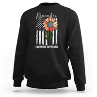Red Friday Sweatshirt Remember Everyone Deployed American Flag Sunflower - Wonder Print Shop