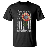 Red Friday T Shirt Remember Everyone Deployed American Flag Sunflower - Wonder Print Shop