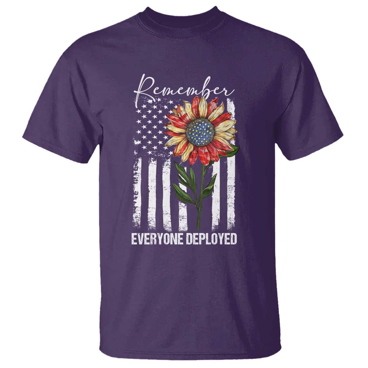 Red Friday T Shirt Remember Everyone Deployed American Flag Sunflower - Wonder Print Shop