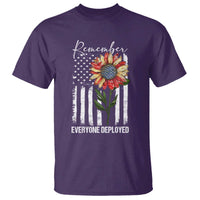 Red Friday T Shirt Remember Everyone Deployed American Flag Sunflower - Wonder Print Shop