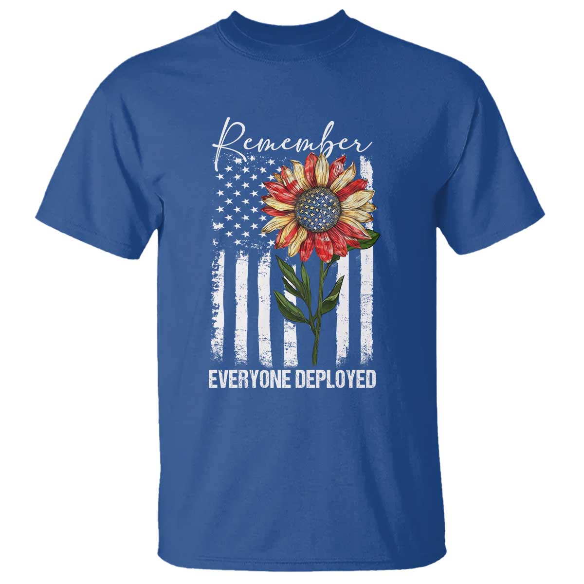 Red Friday T Shirt Remember Everyone Deployed American Flag Sunflower - Wonder Print Shop