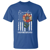 Red Friday T Shirt Remember Everyone Deployed American Flag Sunflower - Wonder Print Shop