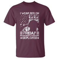 Red Friday T Shirt I Wear Red On Friday Remember Everyone Deployed - Wonder Print Shop
