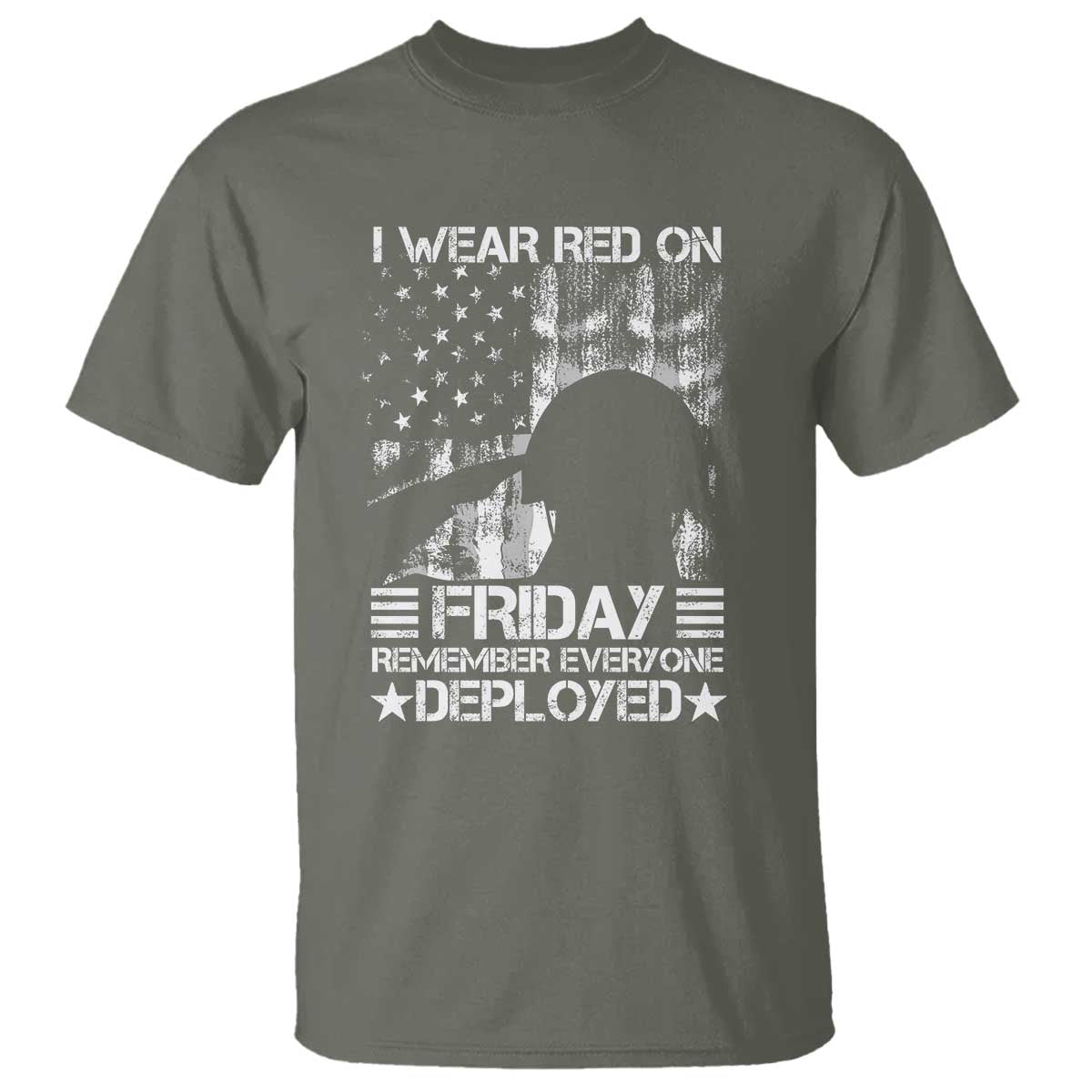Red Friday T Shirt I Wear Red On Friday Remember Everyone Deployed - Wonder Print Shop