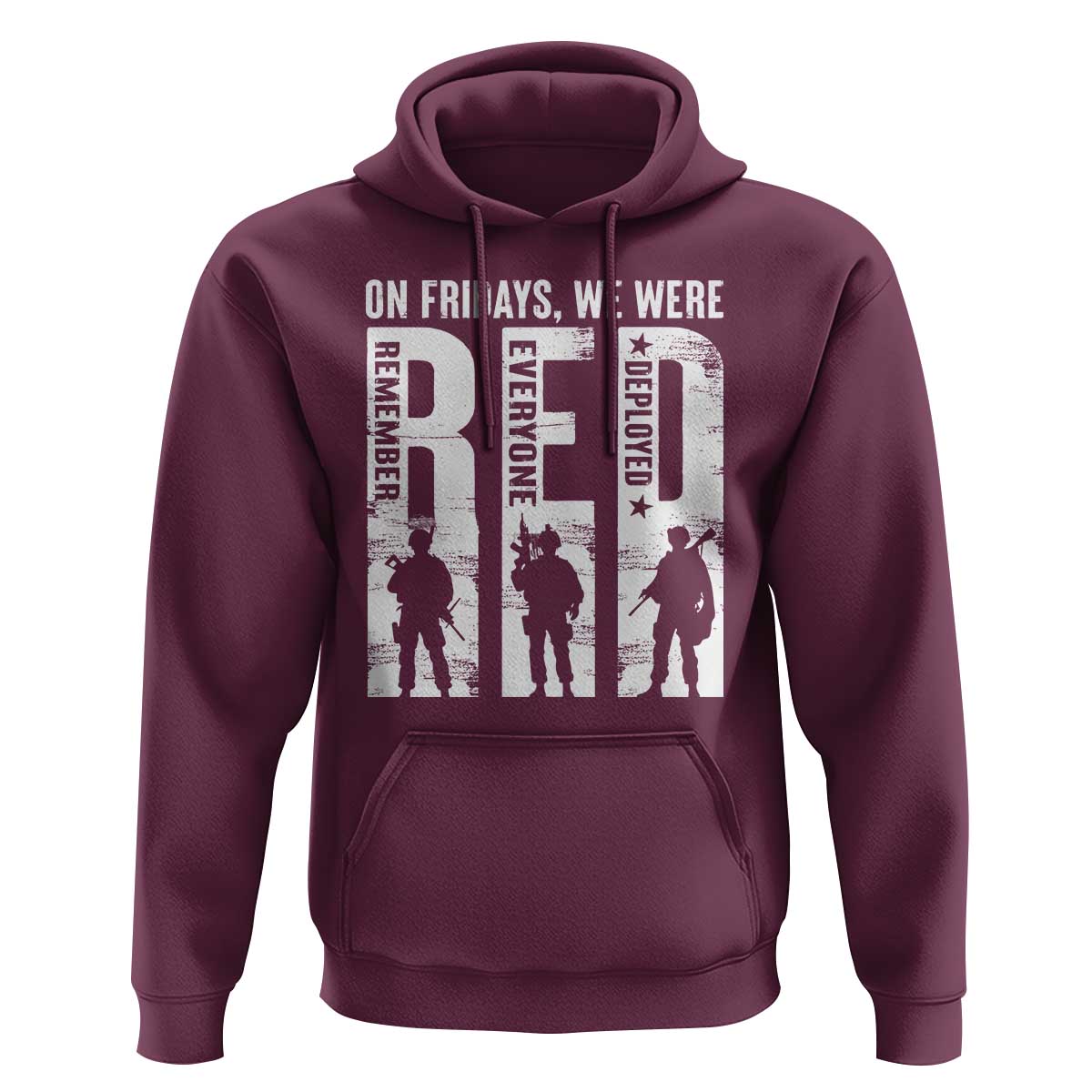 Red Friday Hoodie On Friday We Wear Red Remember Everyone Deployed - Wonder Print Shop