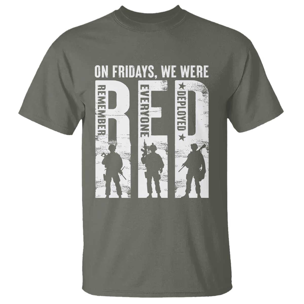 Red Friday T Shirt On Friday We Wear Red Remember Everyone Deployed - Wonder Print Shop