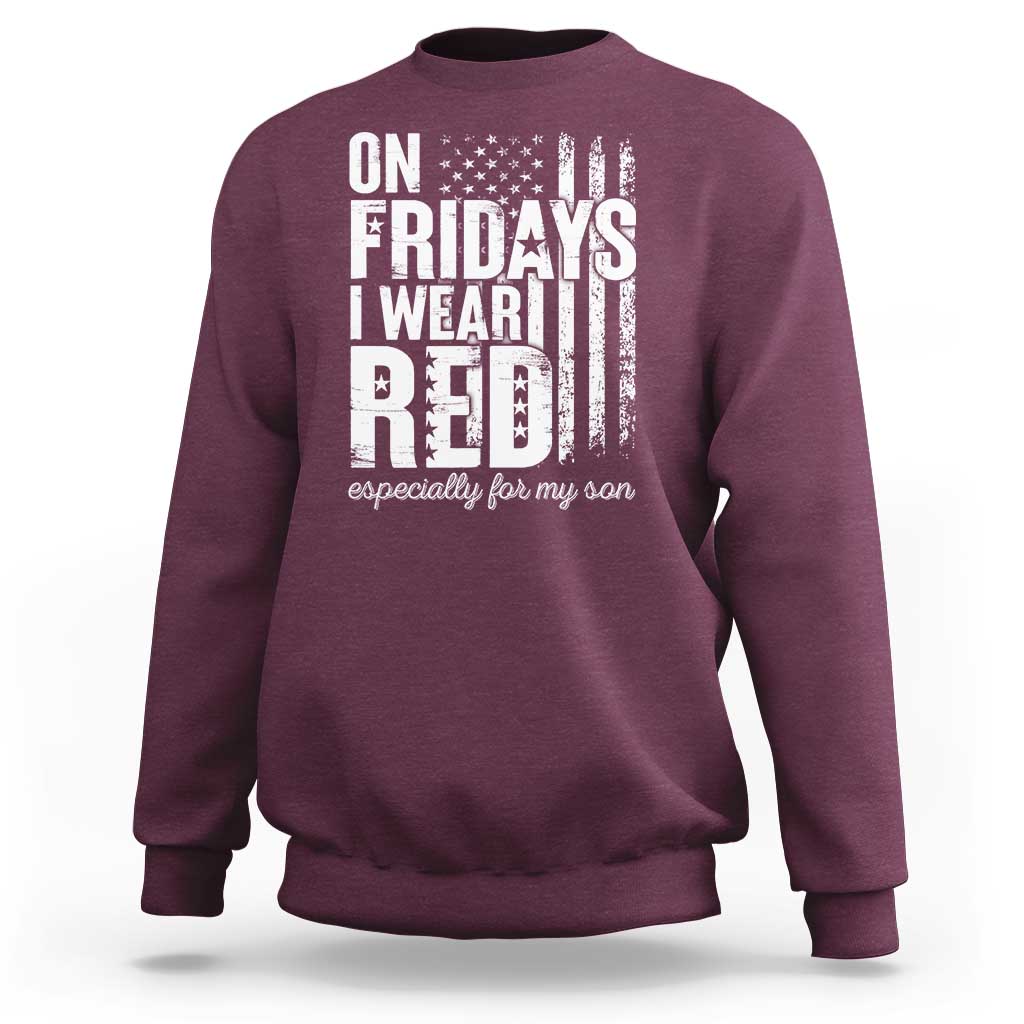 Red Friday Sweatshirt On Friday I Wear Red Especially For My Son - Wonder Print Shop