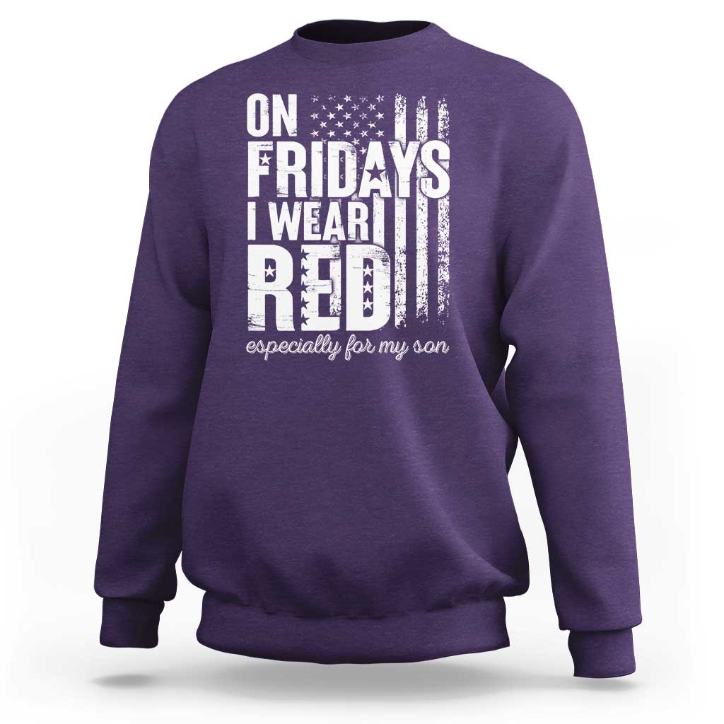 Red Friday Sweatshirt On Friday I Wear Red Especially For My Son - Wonder Print Shop