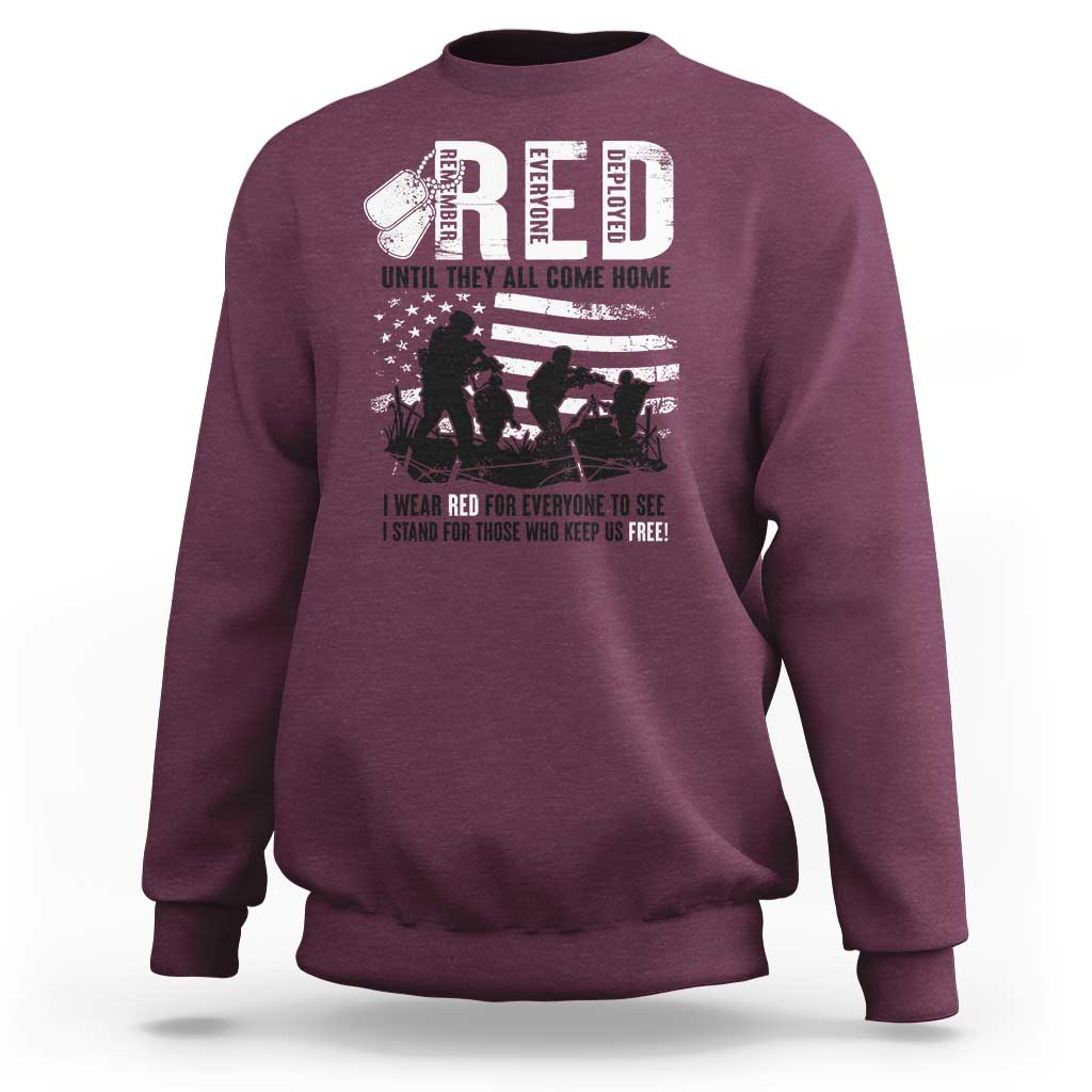 Red Friday Sweatshirt Until They Come Home Stand For Those Who Keep Us Free - Wonder Print Shop