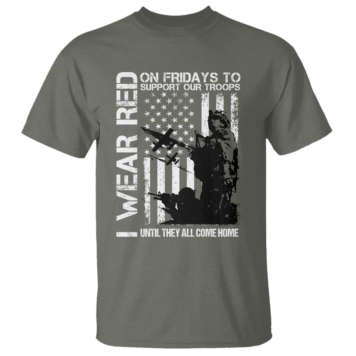 Red Friday T Shirt I Wear Red Support Our Troops Remember Everyone Deployed - Wonder Print Shop