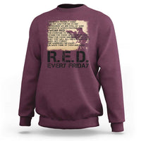 Red Friday Sweatshirt Remember The Deployed Military Troops Poem - Wonder Print Shop
