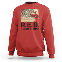 Red Friday Sweatshirt Remember The Deployed Military Troops Poem - Wonder Print Shop