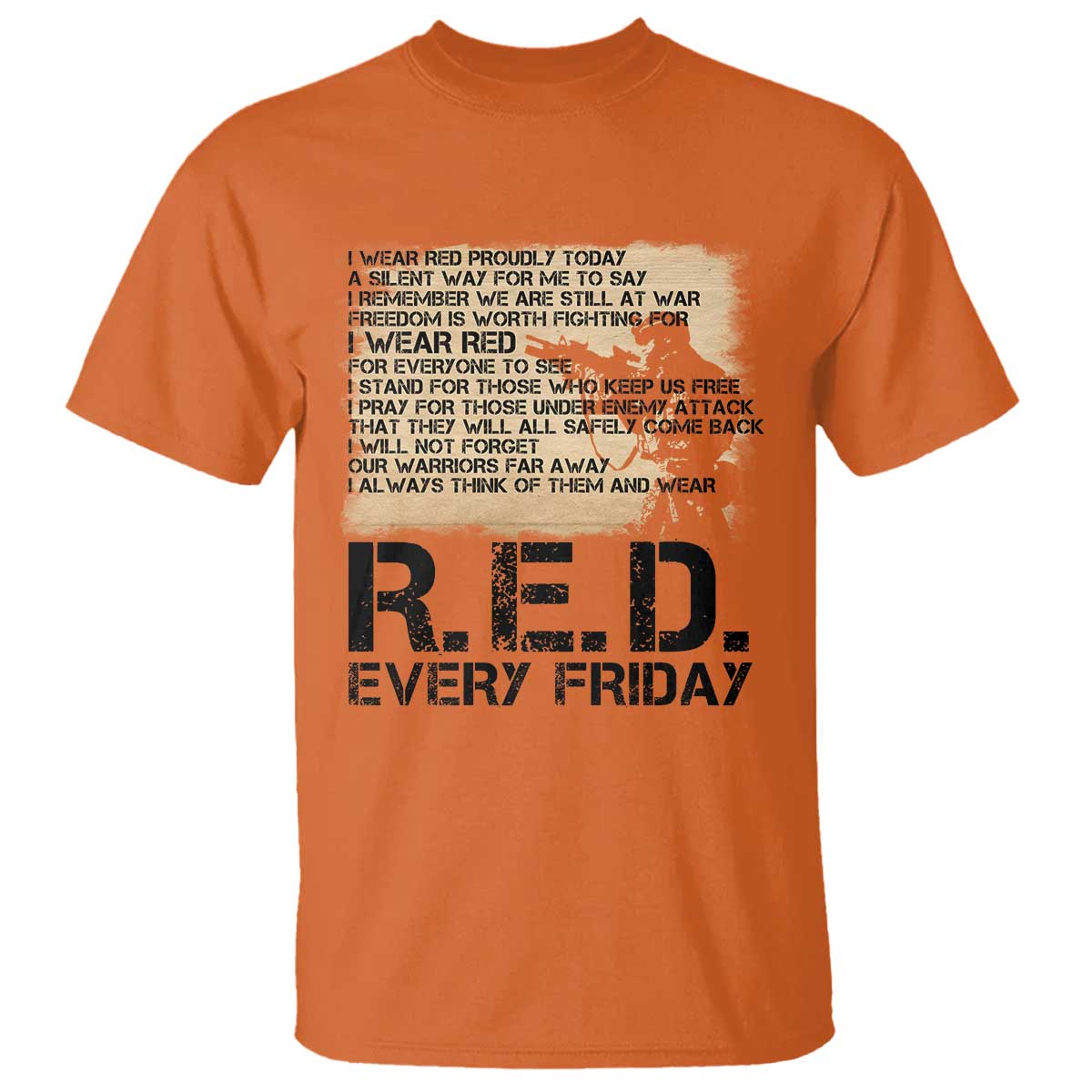 Red Friday T Shirt Remember The Deployed Military Troops Poem - Wonder Print Shop