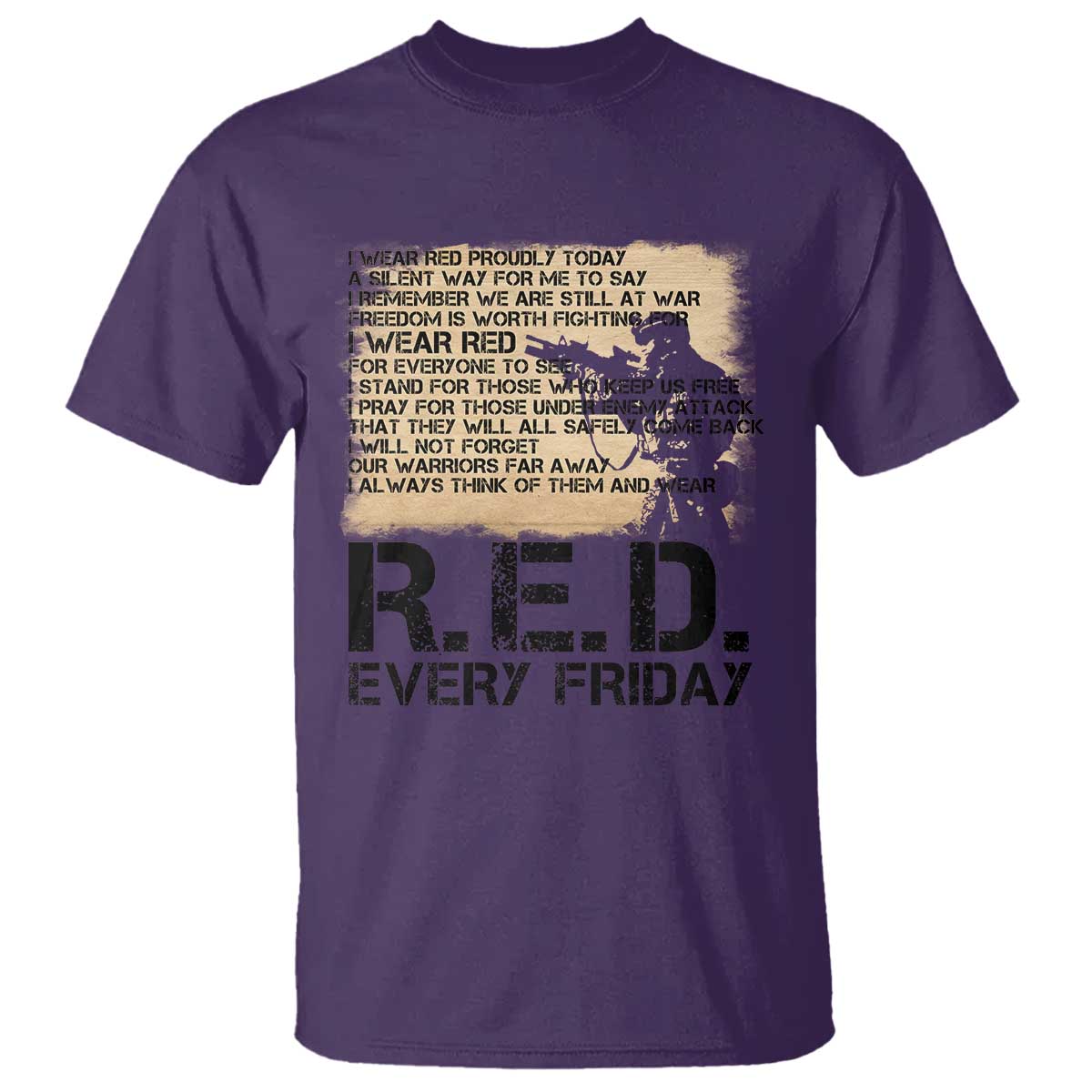 Red Friday T Shirt Remember The Deployed Military Troops Poem - Wonder Print Shop