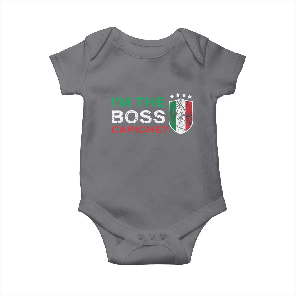 Funny Italian Baby Onesie I'm The Boss Capiche