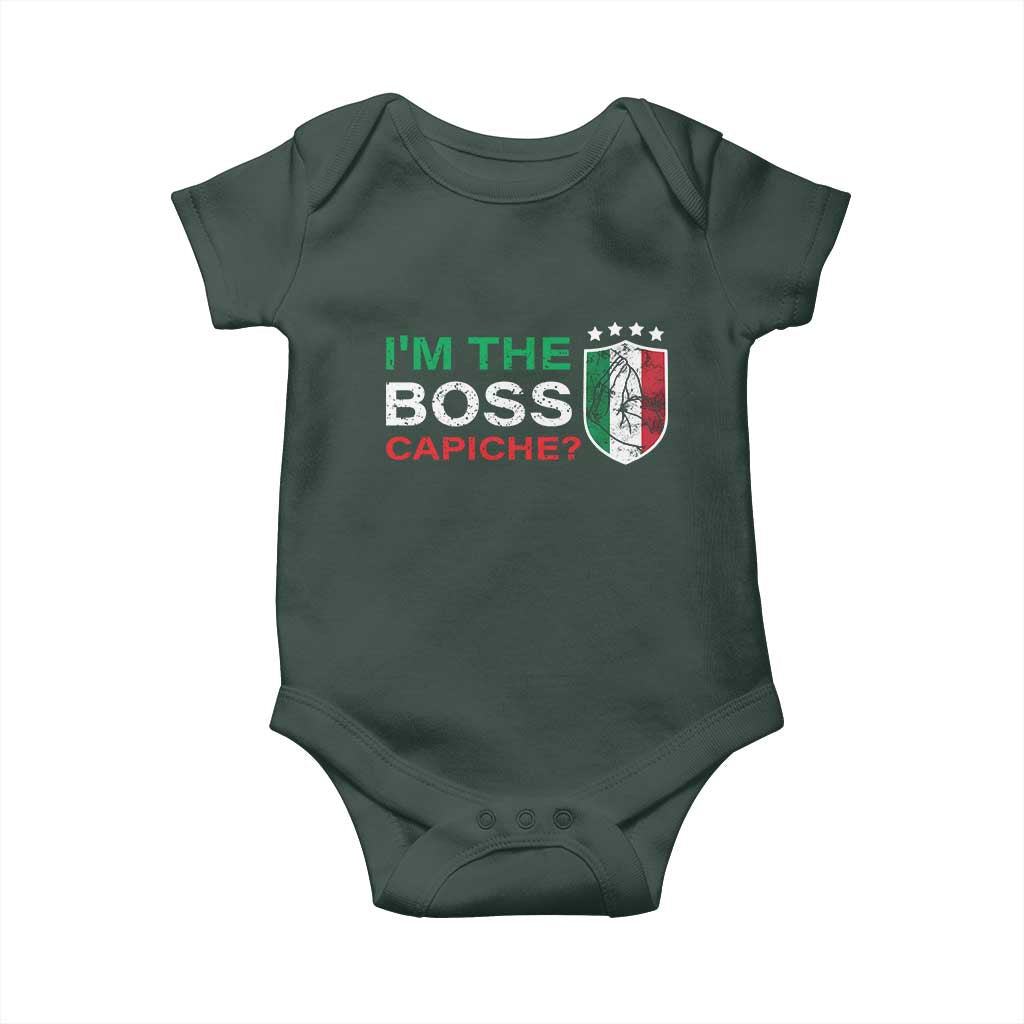 Funny Italian Baby Onesie I'm The Boss Capiche