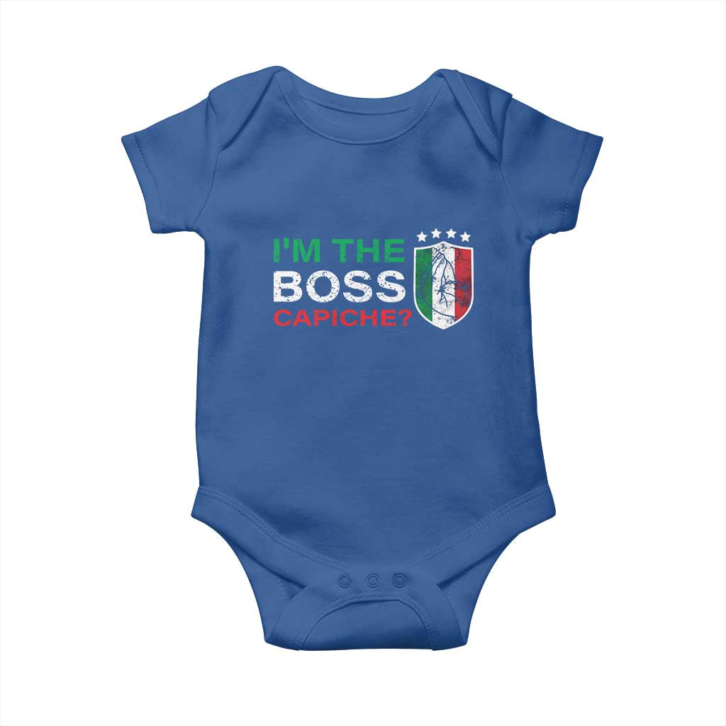 Funny Italian Baby Onesie I'm The Boss Capiche