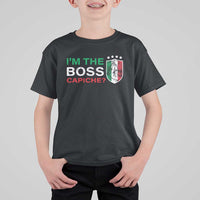 Funny Italian T Shirt For Kid I'm The Boss Capiche