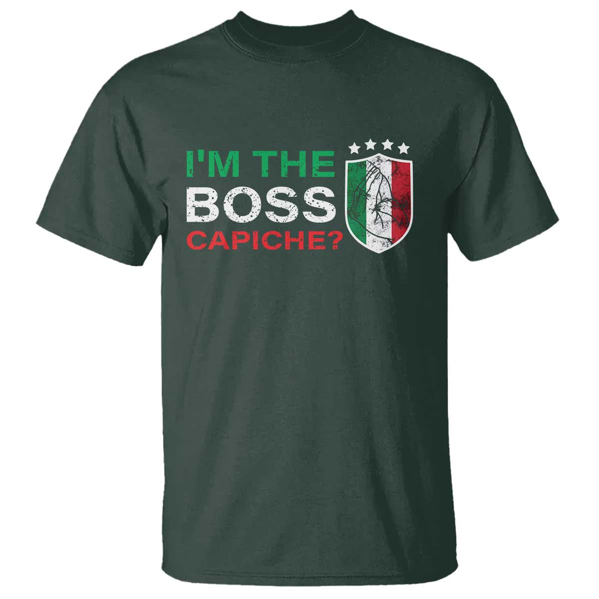 Funny Italian T Shirt I'm The Boss Capiche - Wonder Print Shop