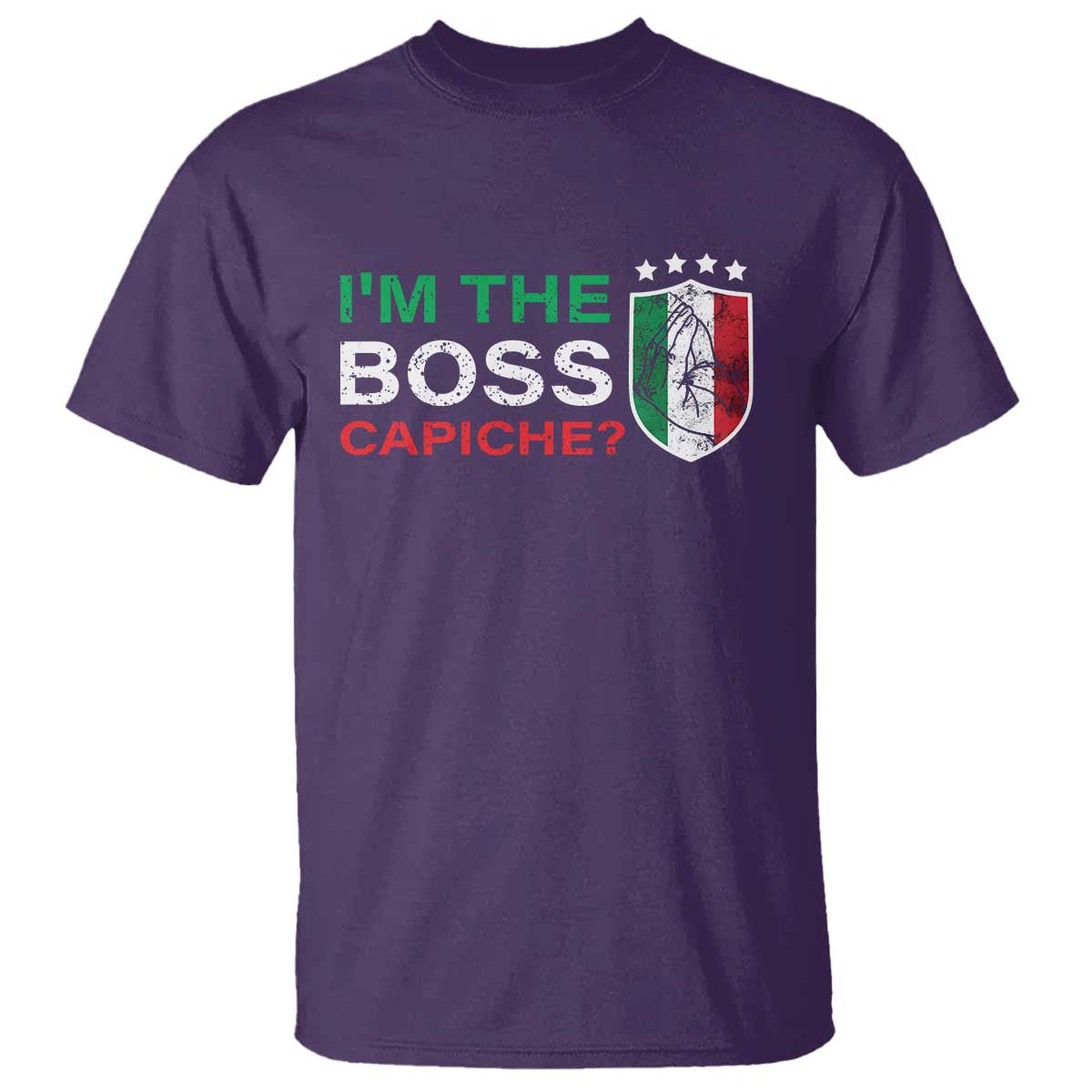 Funny Italian T Shirt I'm The Boss Capiche - Wonder Print Shop