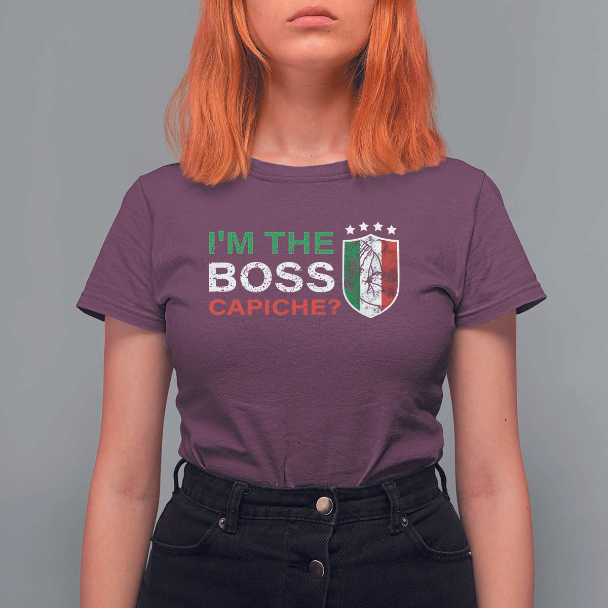 Funny Italian T Shirt For Women I'm The Boss Capiche - Wonder Print Shop