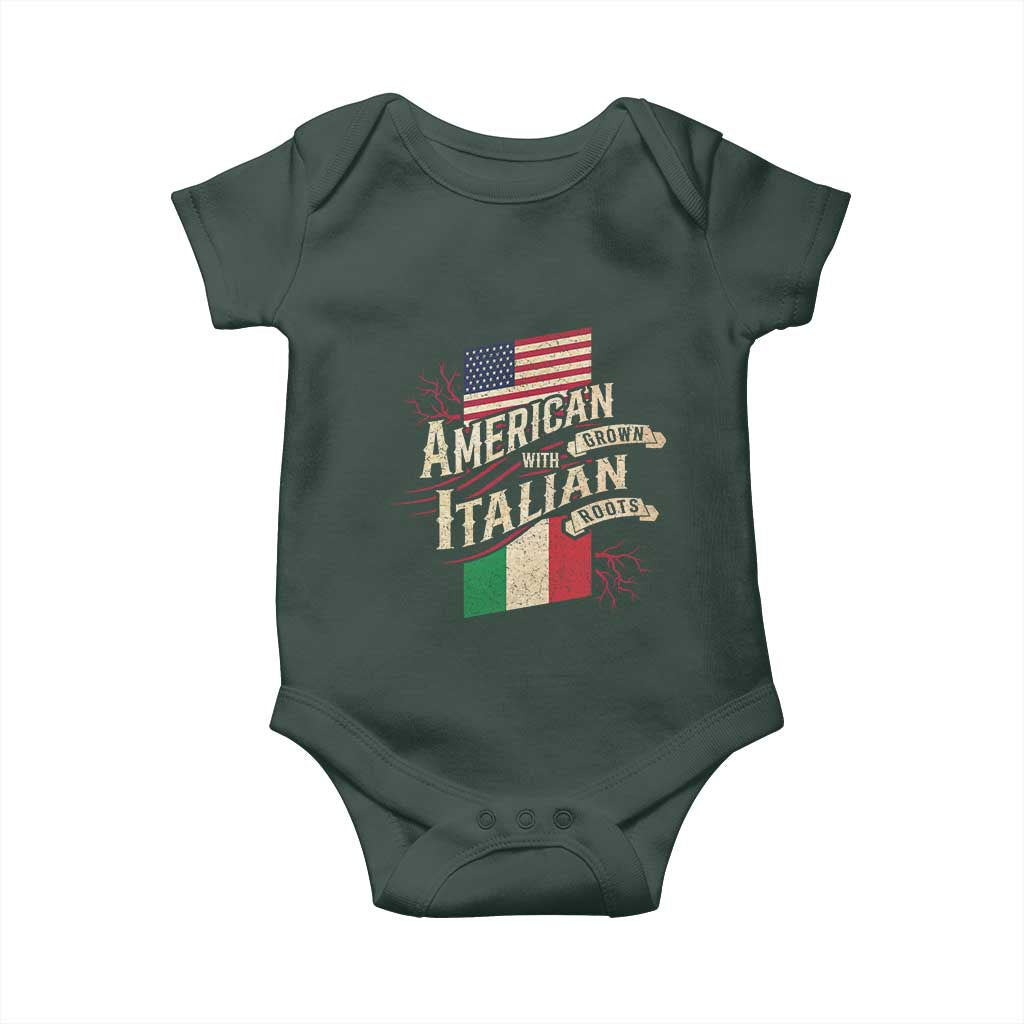 American Grown Italian Roots Patriot Baby Onesie