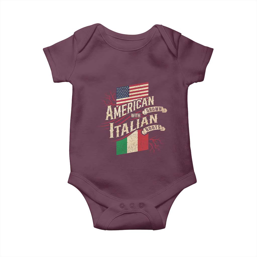 American Grown Italian Roots Patriot Baby Onesie