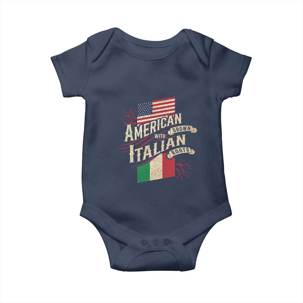 American Grown Italian Roots Patriot Baby Onesie